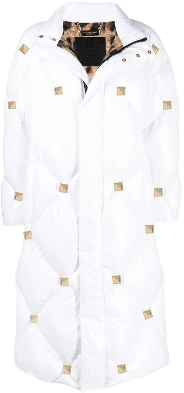 Studded Quilted Puffer Down Jacket
