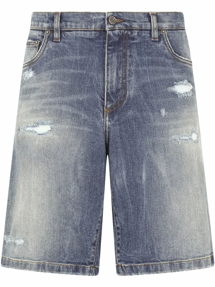 Distressed Denim Shorts
