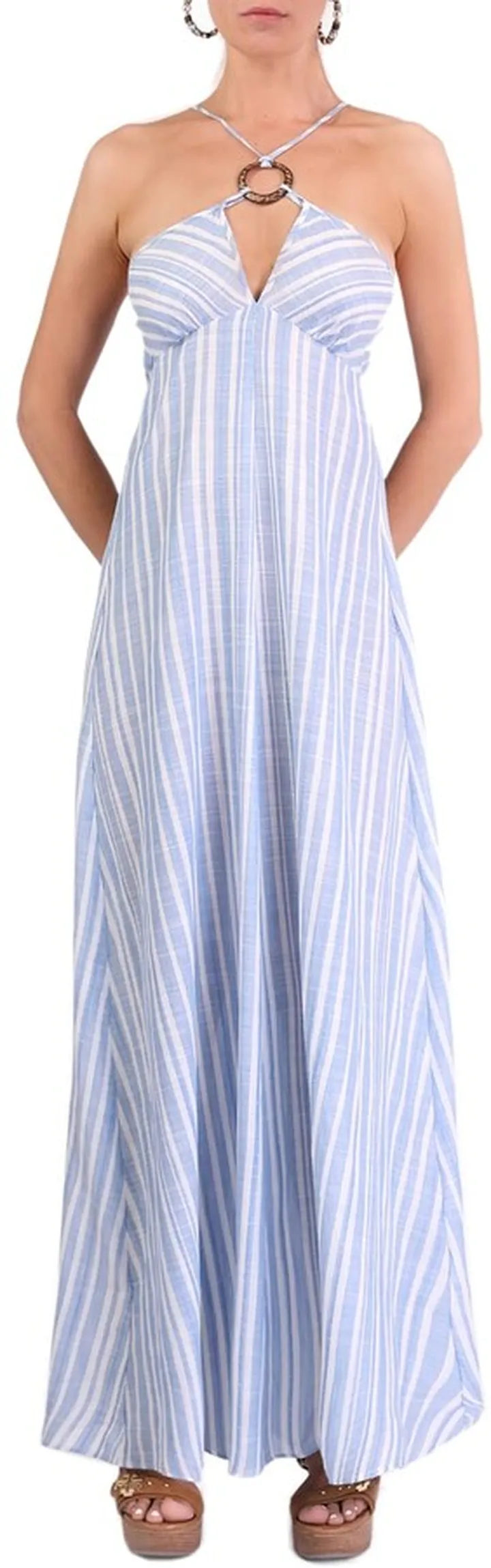 Paige Halter Stripe Maxi Dress