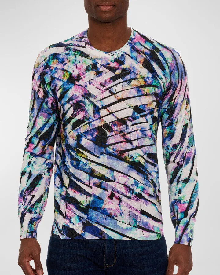 Men's Time Traveler Cotton-Linen Crewneck Sweater