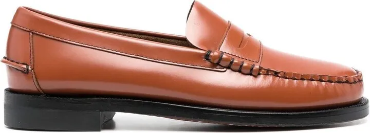 Polished Leather Penny Loafers