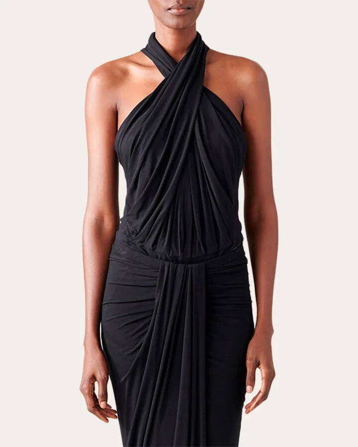 High-Neck Crossover Bodysuit