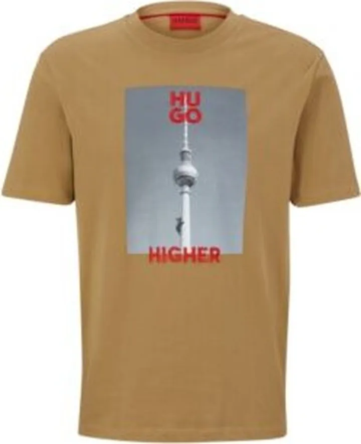 Organic-cotton regular-fit T-shirt with seasonal artwork
