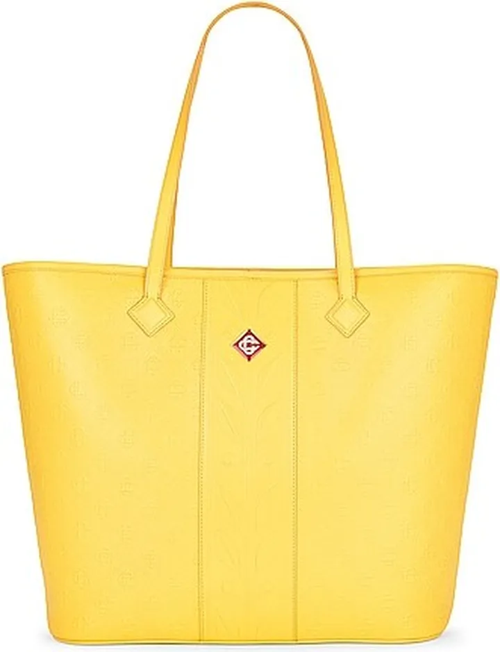 Casablanca Embossed Tote Bag in Yellow