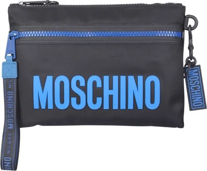 Moschino Logo Detailed Zipped Clutch Bag