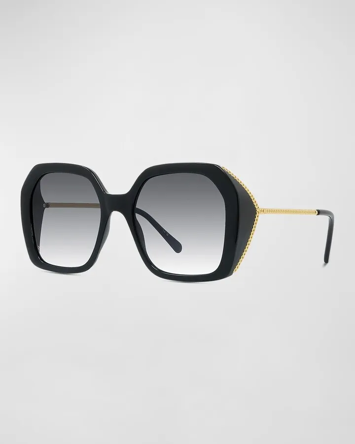 Chain Mixed-Media Butterfly Sunglasses