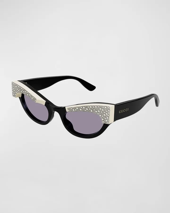 Crystal Acetate Cat-Eye Sunglasses