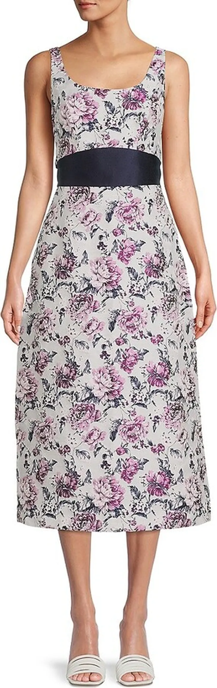 Lila floral Midi Dress