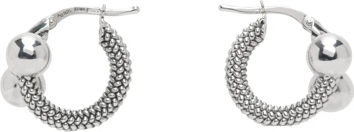 Bottega Veneta Silver Intreccio Earrings