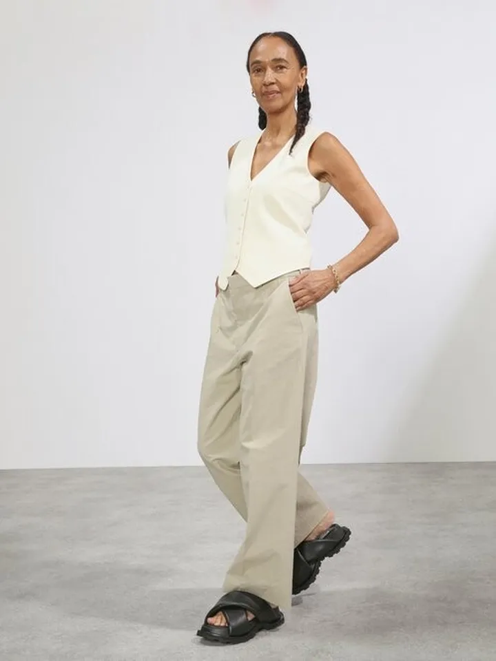 Straight-leg Cotton Tailored Trouser