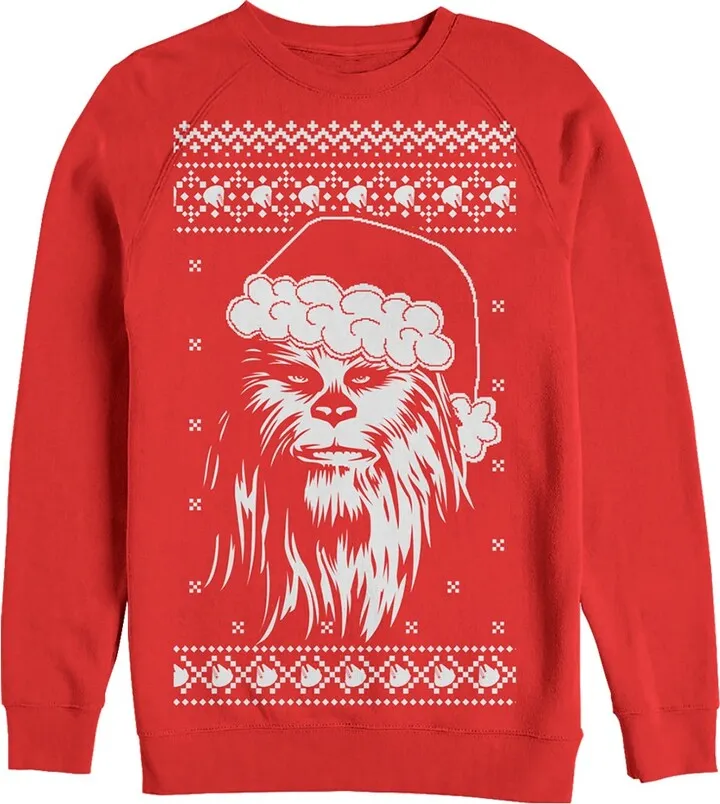 Men's Star Wars Ugly Christmas Chewbacca Santa Sweatshirt - Red - 2X Large