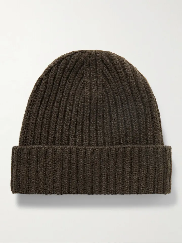 Ribbed Cashmere Beanie
