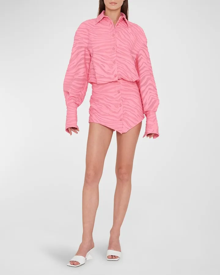 Silvye Zebra Jacquard Mini Shirtdress