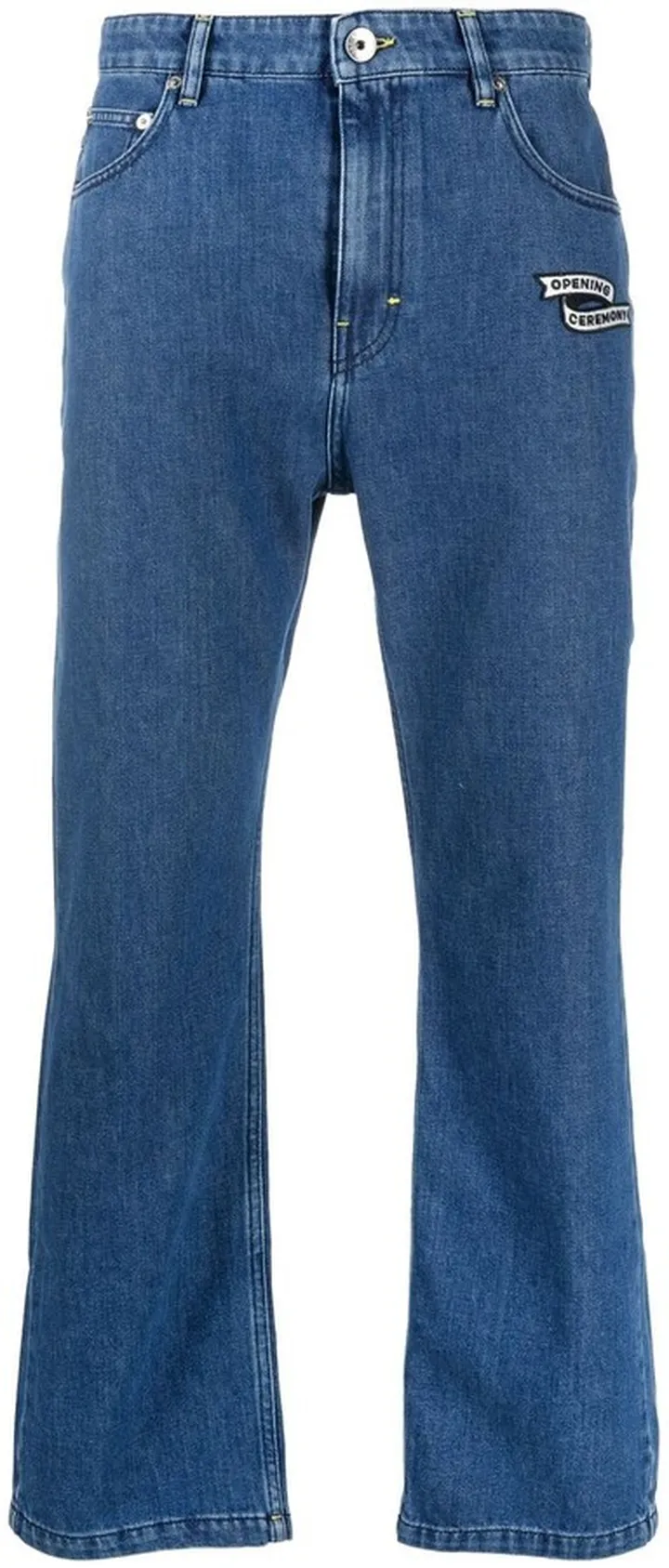 Embroidered Logo-Patch Tapered Jeans