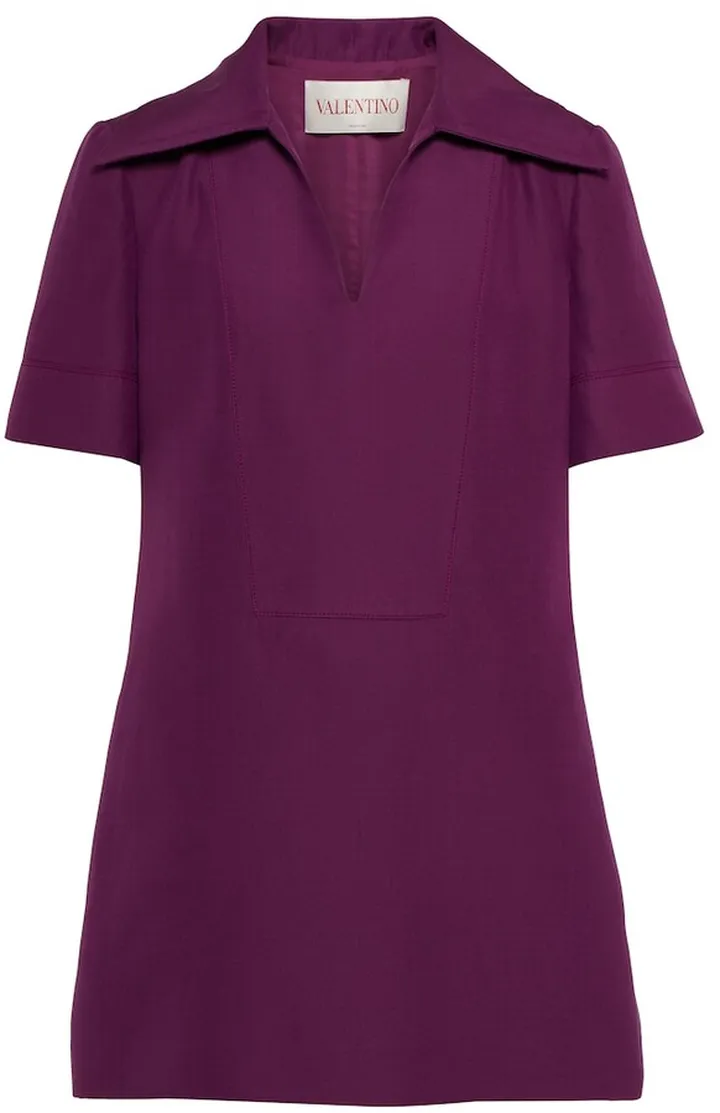 Cotton and silk polo minidress