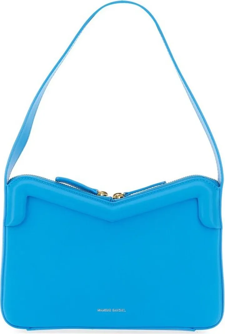 Mansur Gavriel Logo Engraved Zipped Shoulder Bag