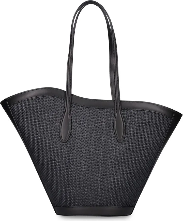 Tall tulip raffia tote bag