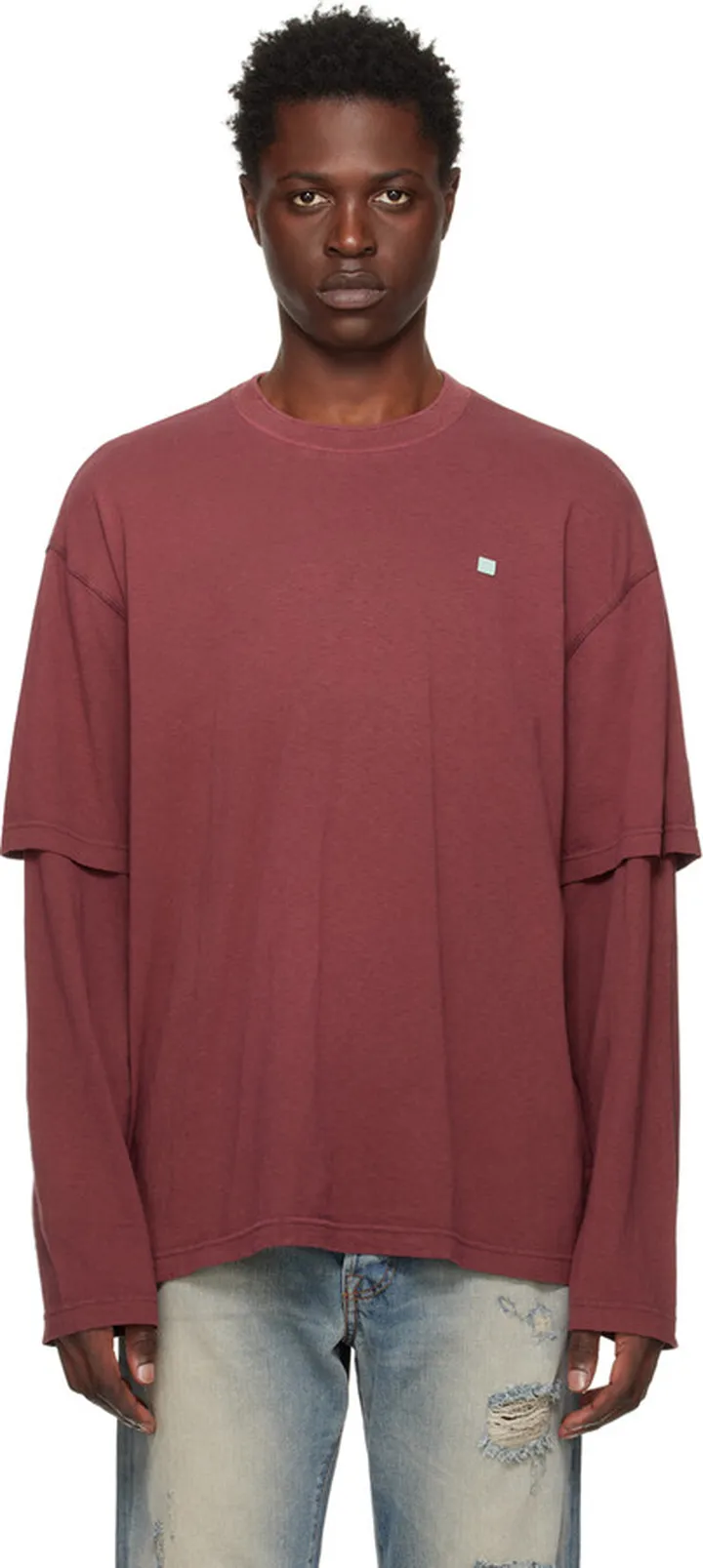 Acne Studios Red Layered Long Sleeve T-Shirt