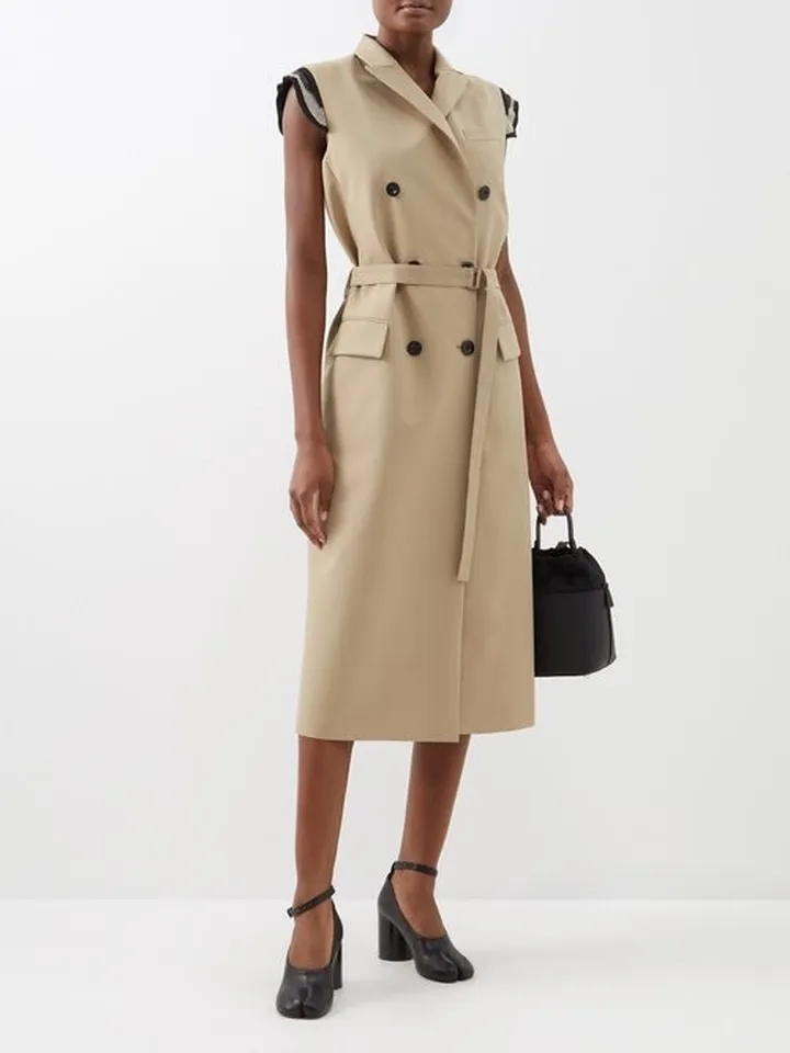 Sleeveless Double-breasted Trench Coat