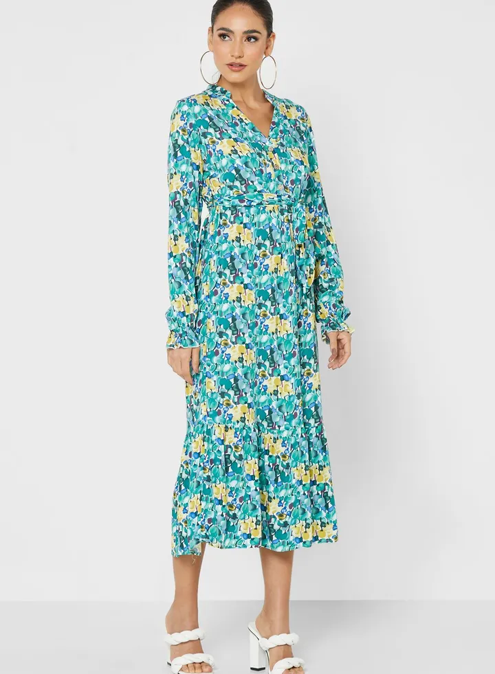 Printed Wrap Dress