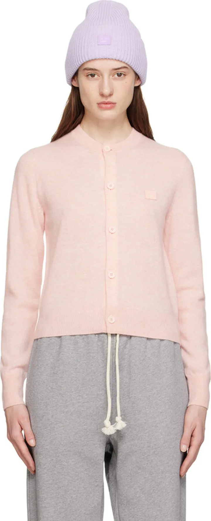Acne Studios Pink Patch Cardigan