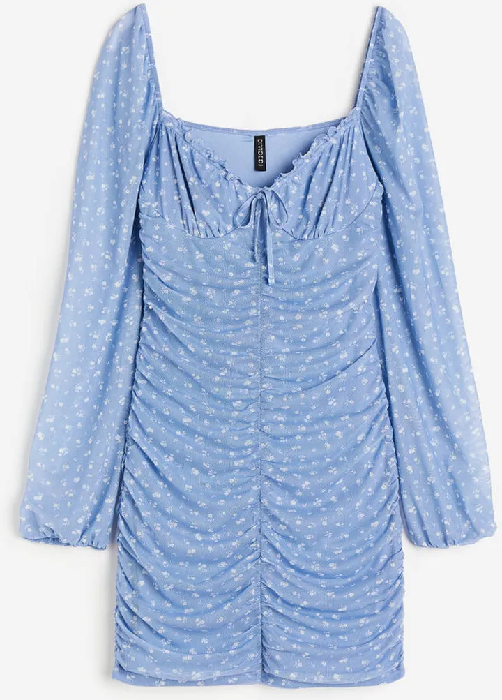 Gathered Mesh Dress