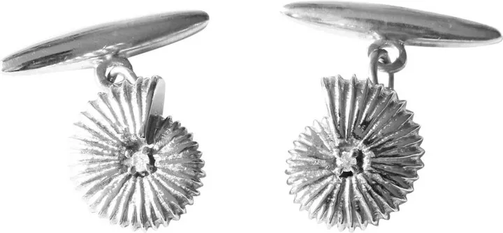 Lee Renee - Ammonite Diamond Cufflinks – Silver