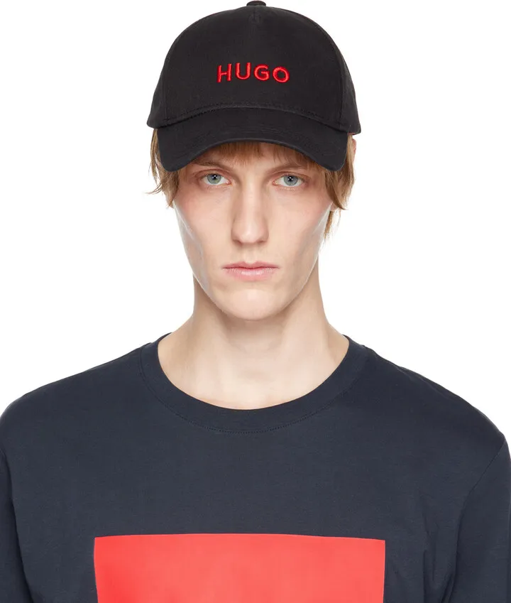 Hugo Black Embroidered Cap