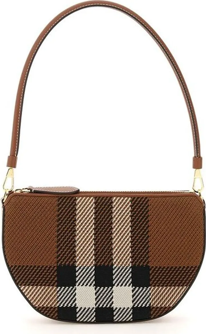 Burberry Olympia Knitted-Check Zipped Pouch