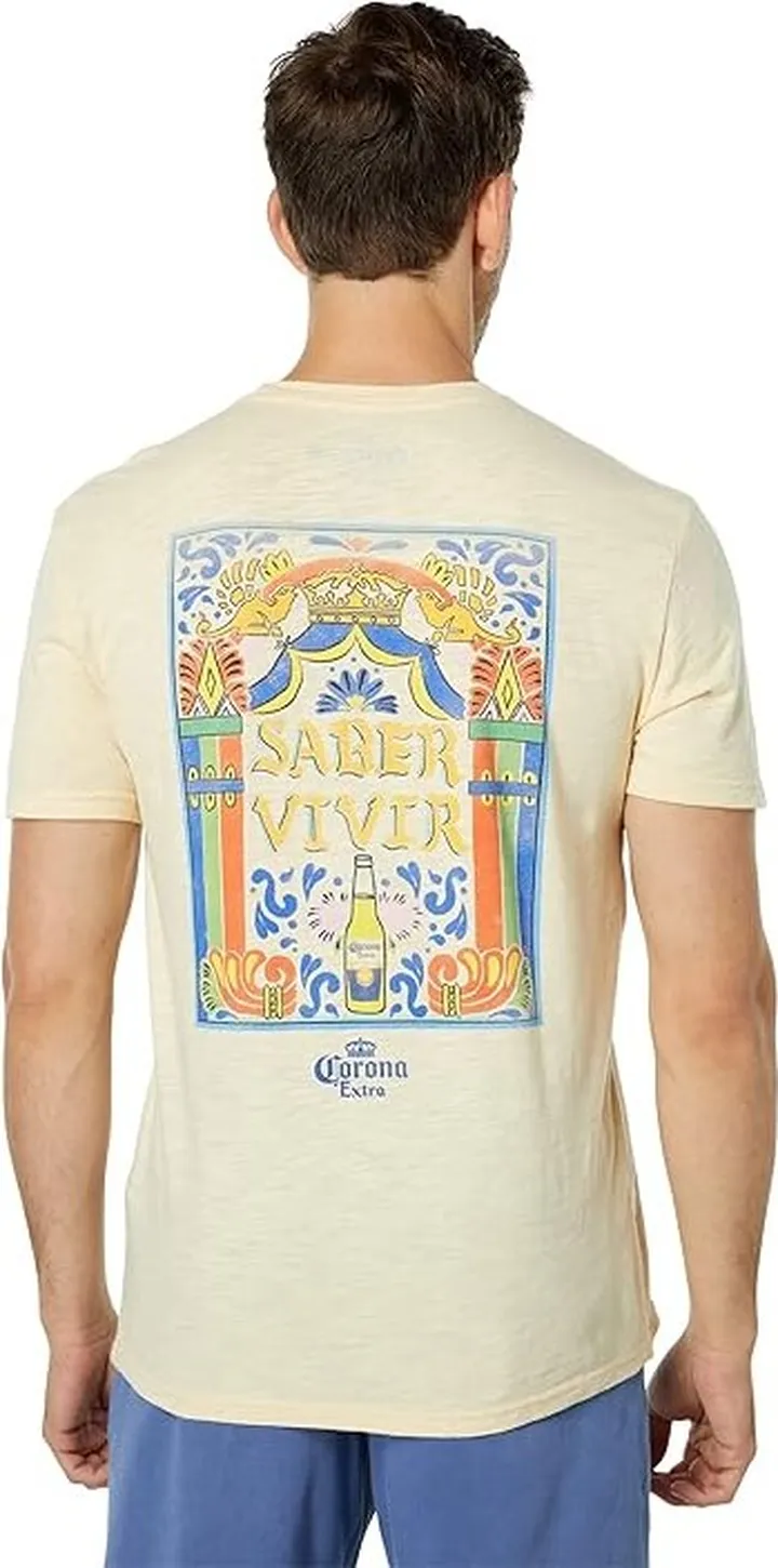 Lucky Brand Corona Graphic Tee (Banana Crepe) Men's Clothing