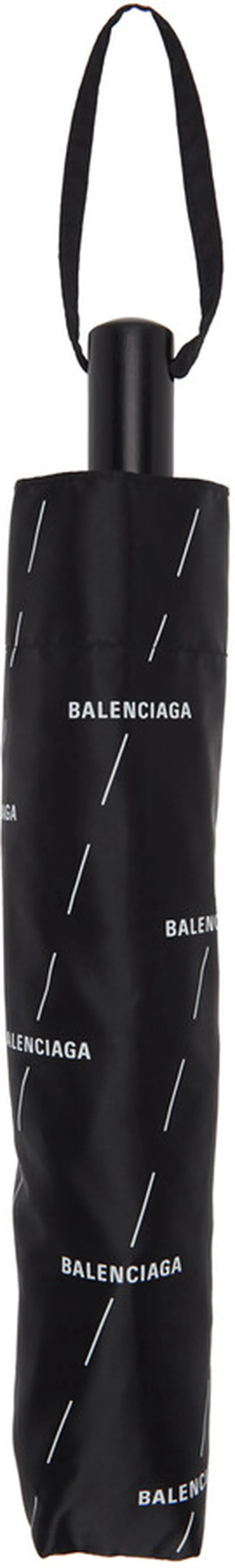 Balenciaga Black All Over Logo Umbrella