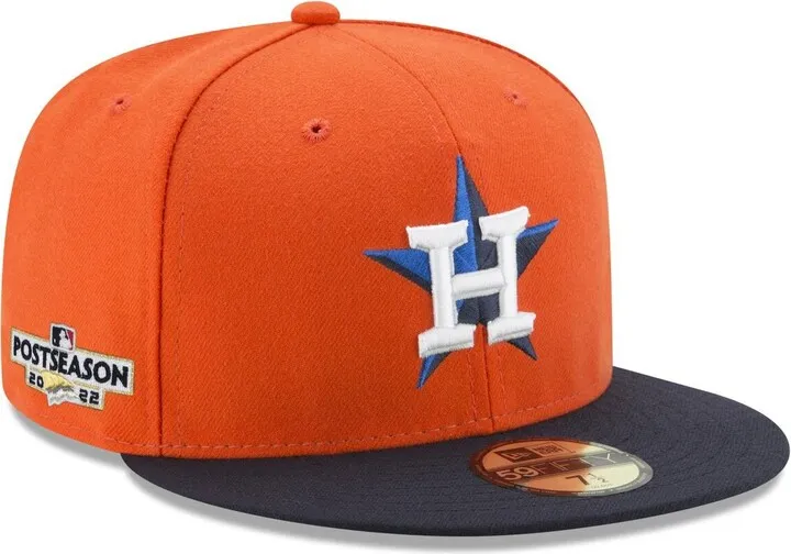 Men's New Era Orange Houston Astros 2022 Postseason Side Patch 59FIFTY Fitted Hat