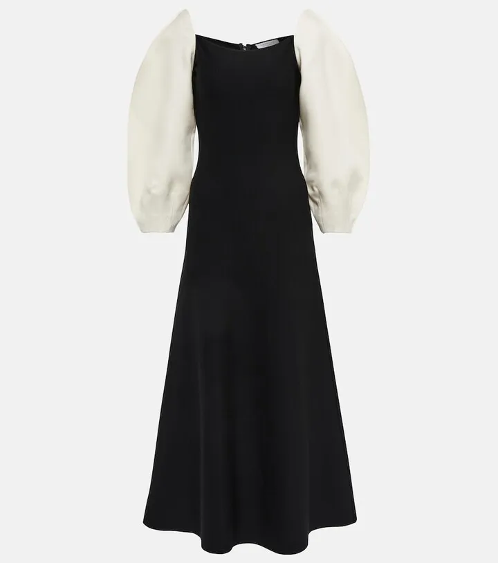 Bromley off-shoulder wool-blend midi dress