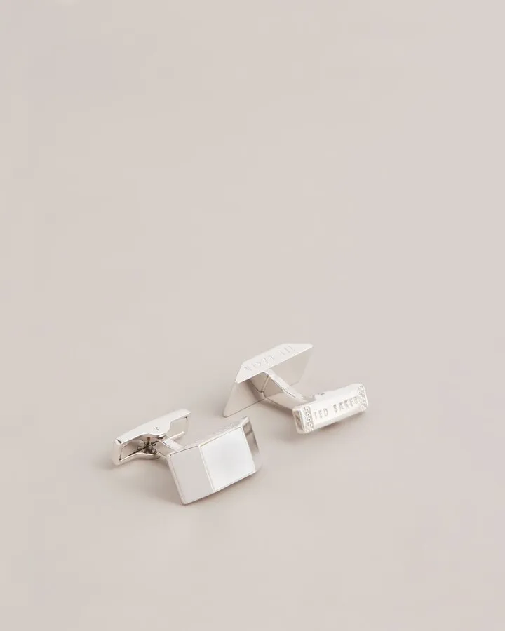 Geometric Cufflinks in Silver Color