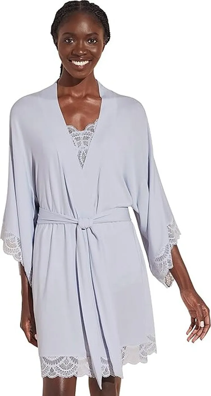 Eberjey Mariana Mademoiselle Kimono Robe (Ice Blue) Women's Robe