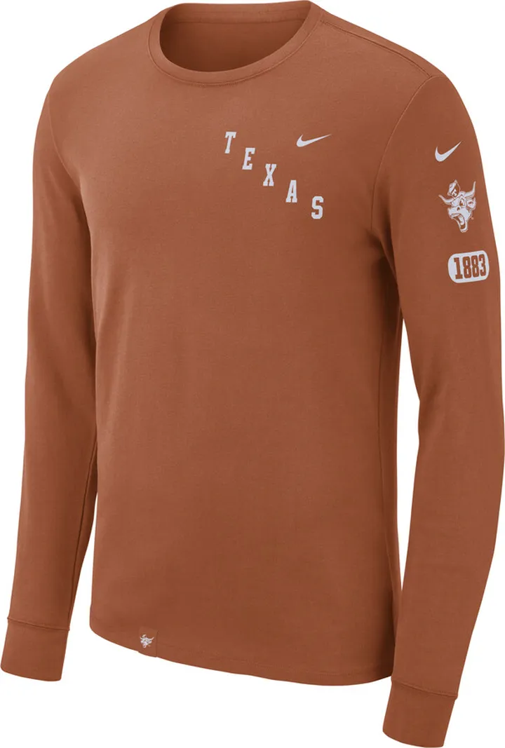 Texas Nike Men's College Long-Sleeve T-Shirt in Orange