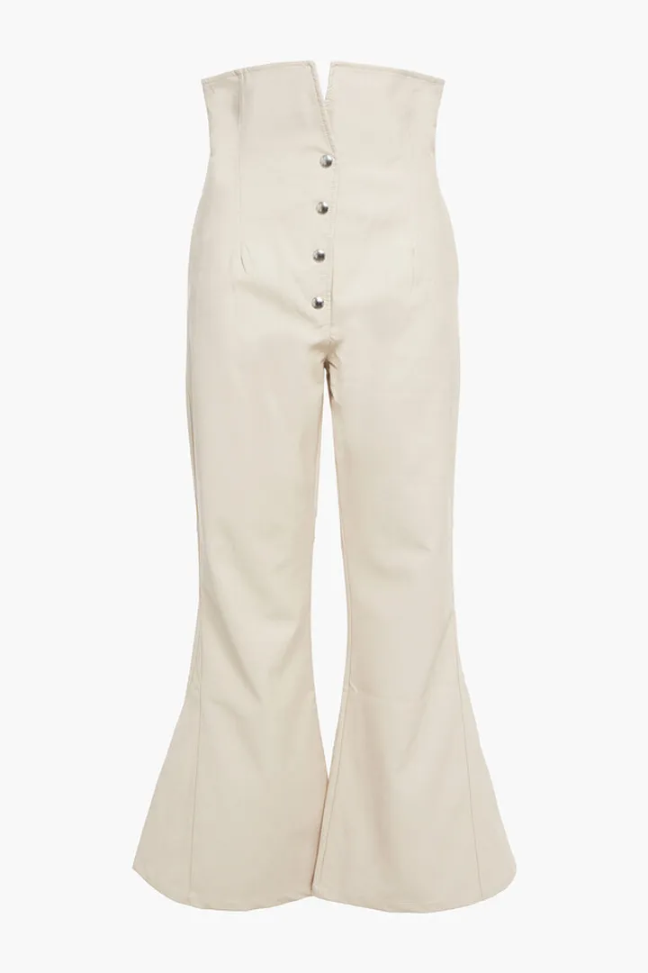 Faux leather flared pants