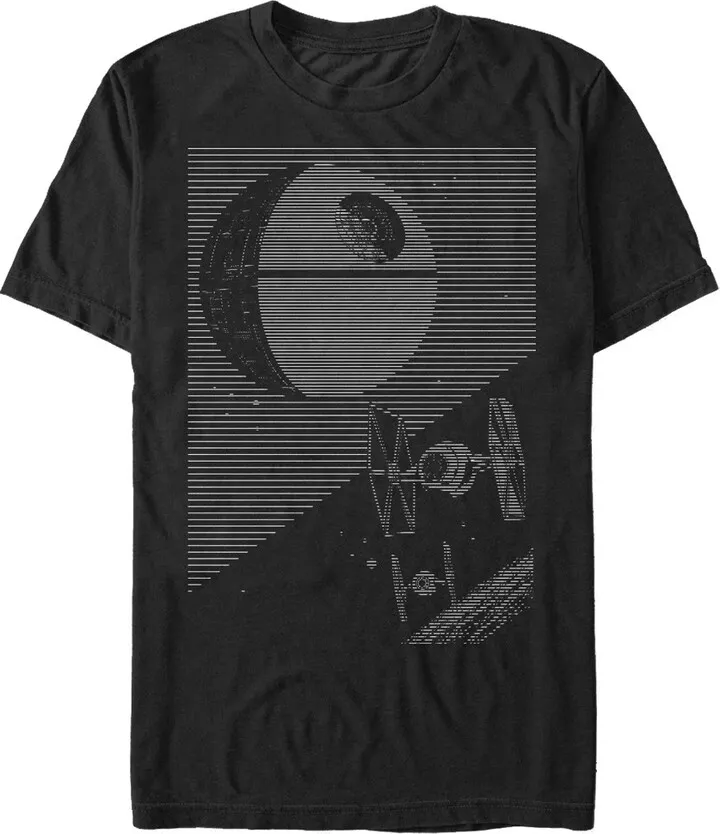Men's Star Wars Printer Streak Death Star T-Shirt - Black - 2X Large
