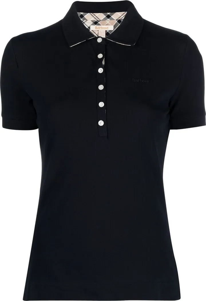 Embroidered-Logo Short-Sleeve Polo Top