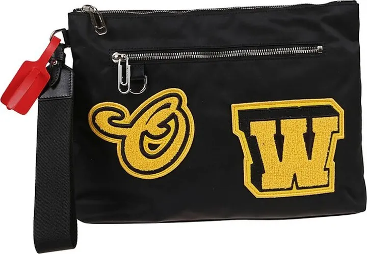 Off-White Hard Core Patches Zip-Up Clutch Bag
