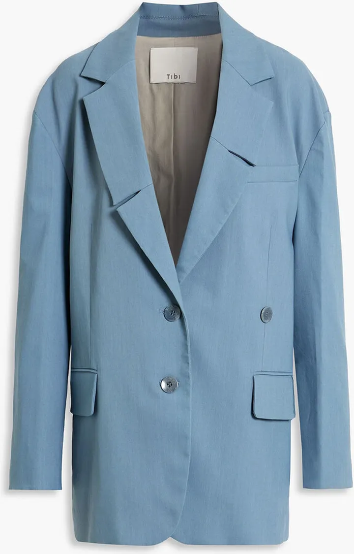 Liam oversized double-breasted twill blazer