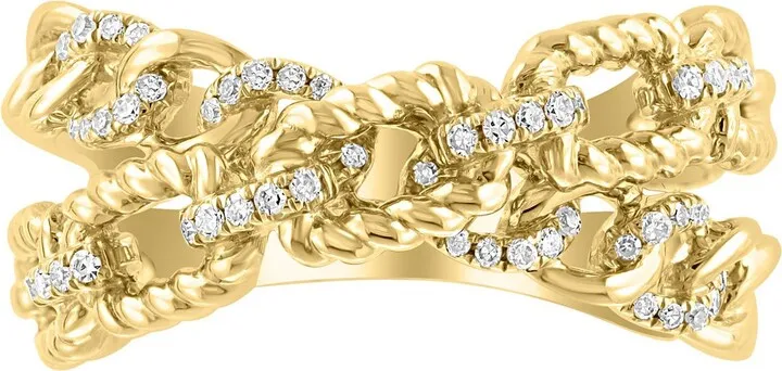 14K Yellow Gold Diamond Ring - Size 7 - 0.17 ctw