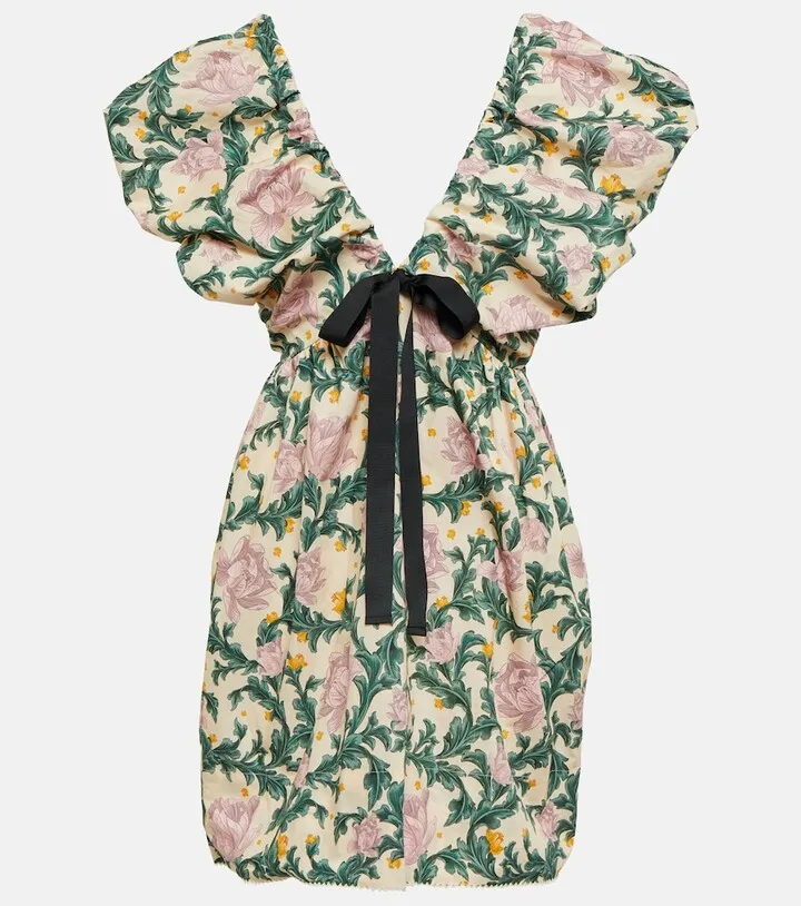 Aurora floral cotton poplin minidress