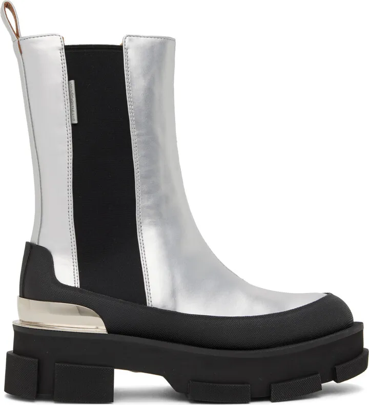 both Silver Gao Platform Chelsea Boots
