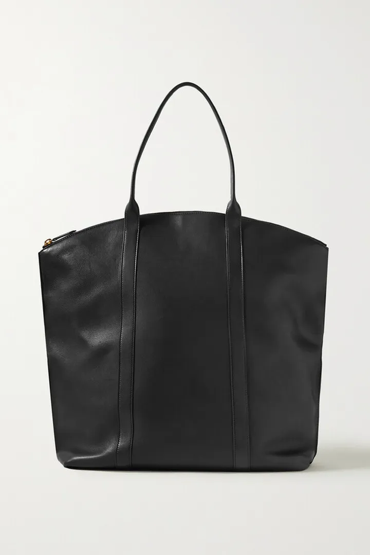The Row - Dante Leather Tote - Black