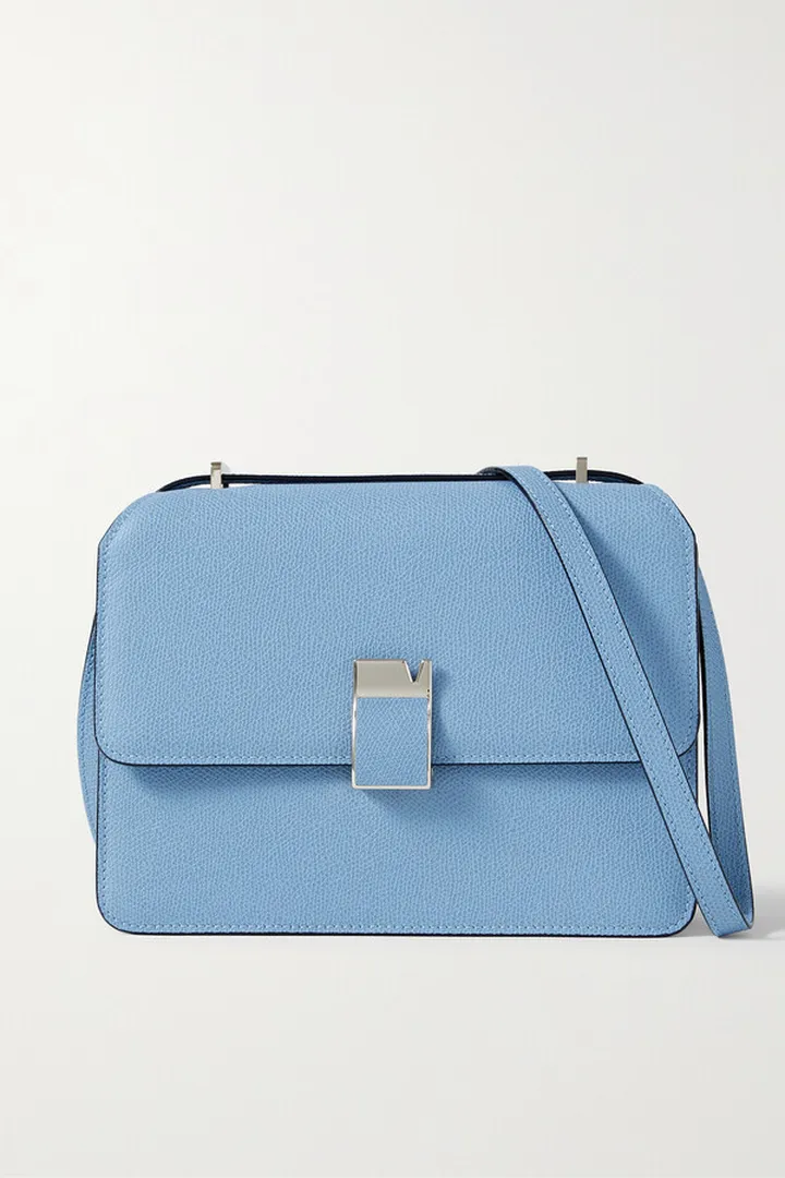 Valextra - Nolo Textured-leather Shoulder Bag - Blue