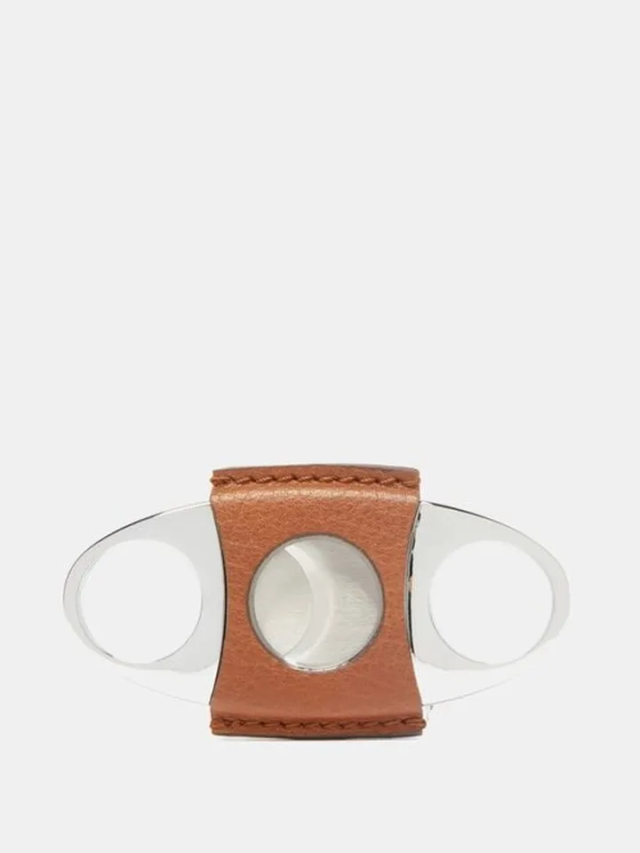 Leather And Stainless Steel Cigar Cutter