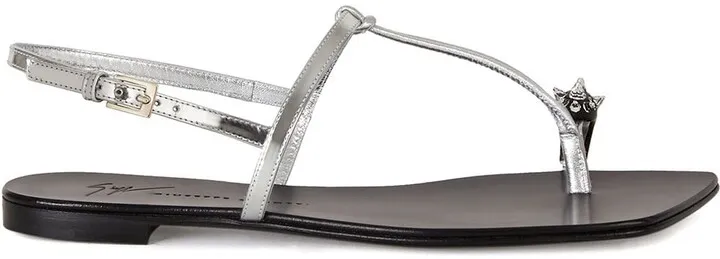 Calipso metallic thong sandals