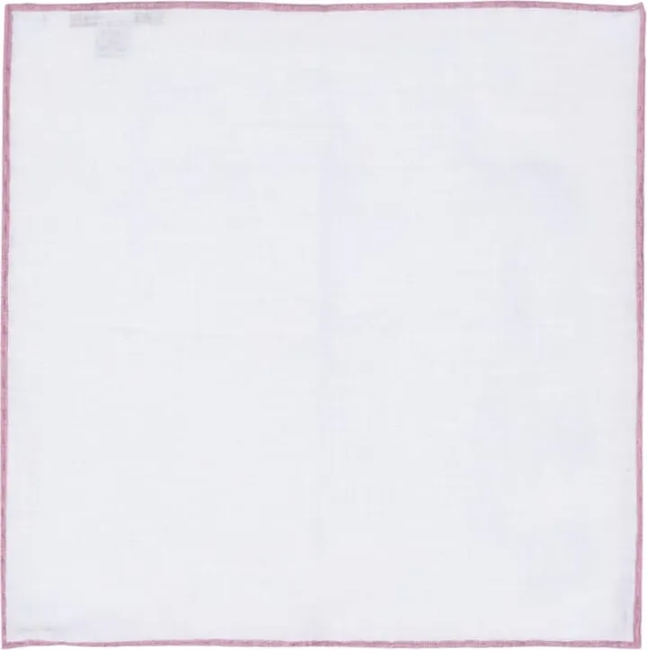 Contrasting-Border Linen Handkerchief