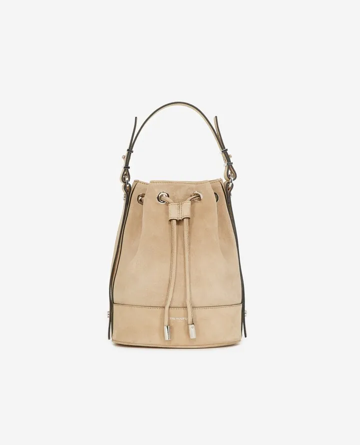 Medium Tina bag in beige suede